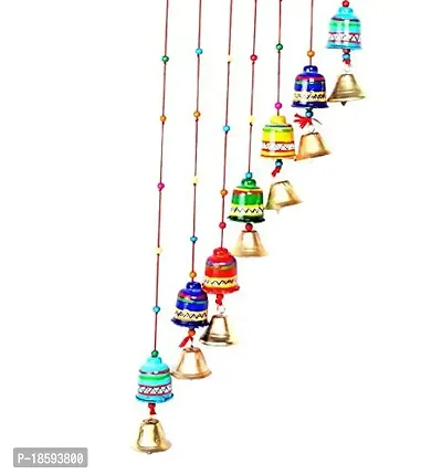 DECORVAIZ Wooden Handcrafted Windchime - 18 inch, Multicolor-thumb2