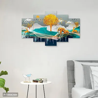 Great Art Paintings for Wall Decoration - Set Of 5, 3d Scenery -Home Decoration, Paintings for Living Room, Home Decor Big Size (75 CM X 43 CM,Multicolor) GA-D4-thumb5