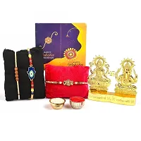 Great Art Rakhi Gift Hamper for Brother - Gold Plated Ganesha Lakshmi Set for Gifting and Rakhi Combo Gift Set with Tilak Material  Greeting Card-GA-022-15-thumb1