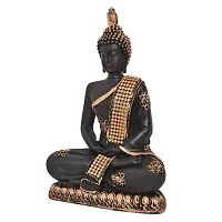 Great Art ?Polyresin Sitting Buddha Idol Statue Showpiece for Home Decor Diwali Decoration and Gifting,Gold Black, 23CM 1Piece-thumb2