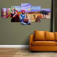 Great Art Abstract Rajasthani Painting for Living Room - Set Of 5,3d Scenery and Wall Decoration Large Size with Frames for Wall Decor and Home Decoration, Hotel,Office (75 CM X 43 CM,Multicolor) TL2-thumb2