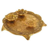 Great Art Pooja Thali with Diya for Home and Office Temple and Pooja Room(21X23 cm)-thumb3