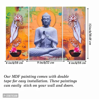 Great Art Wall Scenery for Living Room | Painting for Wall Decoration | Wedding Gift for Couples | 3D Painting for Bedroom | Scenery for Wall With Frames | Abstract Painting Set of 3(12 X 18 Inch)3B21-thumb5