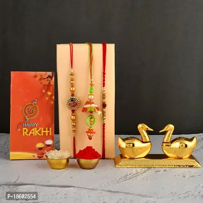 Great Art Rakhi Combo Set for Brother - Rakshabandhan Gift for Bhaiya Bhabhi -Kumkum Box for Gifting-901-3
