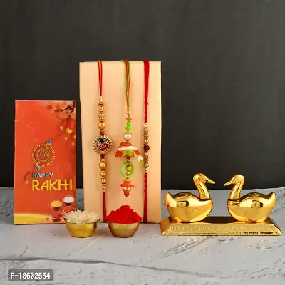 Great Art Rakhi Combo Set for Brother - Rakshabandhan Gift for Bhaiya Bhabhi -Kumkum Box for Gifting-901-3-thumb0