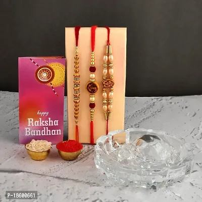 Great Art Rakhi for Brother and bhabhi with Gift Combo Set -| Rakhi Bhaiya Bhabhi Set with Tortoise Vastu Feng Shui for Good Luck Showpiece (3 Rakhi Set with Tortoise Vastu Set)-804-1