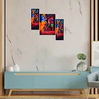 Great Art Wall Scenery for Living Room | Painting for Wall Decoration | Wedding Gift for Couples | 3D Painting for Bedroom | Scenery for Wall With Frames | Abstract Painting Set of 3(12 X 18 Inch)3G13-thumb2