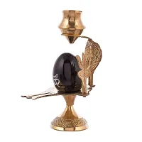 Great Art Shiva Lingam Abhishek Patra with Trishul and Nag Metal Showpiece, Black-thumb2