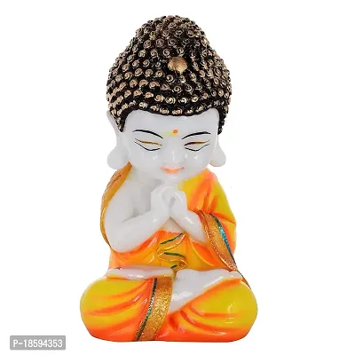 Great Art Little Yellow Buddha Monk with Nodding Head/Bobblehead Idol Figurine Showpiece-thumb3