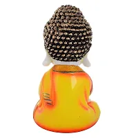 Great Art Little Yellow Buddha Monk with Nodding Head/Bobblehead Idol Figurine Showpiece-thumb3