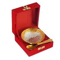 Great Art Rakhi Gift Hamper for Brother  Gift for Brother and bhabhi [Rakhi for Brother Combo - Rakhi with Brass Bowl with Velvet Box, Tilak Material  Greeting Card]GADH-02-805-thumb2