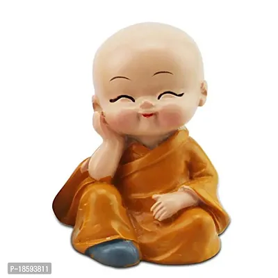 Leoie Resin Monks Buddha Figurine, 6 X 4 Cm, - Multicolour, 4 Pieces-thumb5