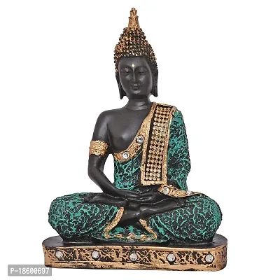 Great Art ?Polyresin Sitting Buddha Idol Statue Showpiece for Home Decor Diwali Decoration and Gifting-HDB- 1005-thumb2