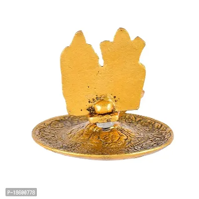 Great Art Metal Gold Laxmi Ganesh Hand Diya with for Pooja or as Puja Article Hath Deepak (3X3 inch, Gold,-thumb5