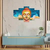 Great Art Buddha Paintings for Living Room | Painting for Wall Decoration | 3D Wall Art for Bedroom | Gautam Buddha Wall Painting Set of 5 (75x43 Cm)B201-thumb4