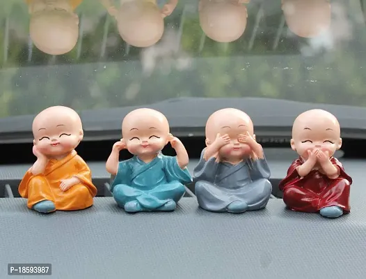 Great Art Polyresin Little Monk Ornaments, 2.5 x 1.77, Multicolour, 4 Pcs-thumb4