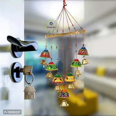 Great Art Hanging Wind Chimes for Home Positive Energy Balcony Home Decorative Items Wall Hanging Bells Decor for Living Room (Multicolour-1)-thumb2