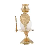 Great Art Shiva Lingam Abhishek Patra with Trishul and Nag Metal Showpiece, White-thumb4