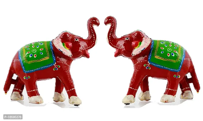 Great Art Ethnic Indian Paper Mashe Elephant Showpiece Home, Office, Table D?cor 2 Piece-GADH-6116-thumb0