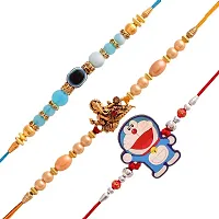 Great Art Rakhi for Brother and Bhabhi with Ganesh Idol Combo Set |Combo of 5 (1 Ganesh Idol, 1 Lumba, 1 Rakhi, 1 Roli Chawal Pack, 1 Greeting Card)-101-6-thumb1