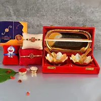 Great Art Rakhi Gift for Brother with Rakhi Gift Combo for Brother Best Gift for Bhaiya Bhabhi + Bowl Set-5 with Awesome Gifts Box + Rakhi Set of-3 +Roli Chawal + Free Rakhi Card-GA02-852-thumb1