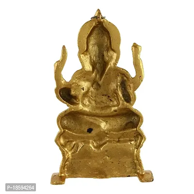 Great Art Metal Hindu God Ganesha/Ganpati or Chair Idol Sculpture (Medium)-thumb5