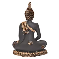 Great Art ?Polyresin Sitting Buddha Idol Statue Showpiece for Home Decor Diwali Decoration and Gifting,Gold Black, 23CM 1Piece-thumb3