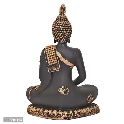 Great Art ?Polyresin Sitting Buddha Idol Statue Showpiece for Home Decor Diwali Decoration and Gifting,Gold Black, 23CM 1Piece-thumb4