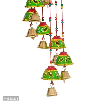 Great Art Set of 1 Garland Diwali Decorations Wall Door Hanging Toran with Bells Rajasthani Home Living Room Decoration(Pack of 1)Green-thumb3