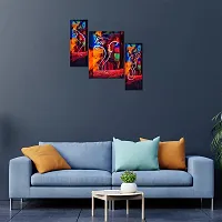 Great Art Wall Scenery for Living Room | Painting for Wall Decoration | Wedding Gift for Couples | 3D Painting for Bedroom | Scenery for Wall With Frames | Abstract Painting Set of 3(12 X 18 Inch)3G13-thumb1