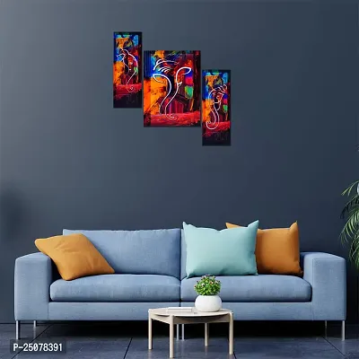 Great Art Wall Scenery for Living Room | Painting for Wall Decoration | Wedding Gift for Couples | 3D Painting for Bedroom | Scenery for Wall With Frames | Abstract Painting Set of 3(12 X 18 Inch)3G13-thumb2