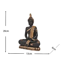 Great Art ?Polyresin Sitting Buddha Idol Statue Showpiece for Home Decor Diwali Decoration and Gifting,Gold Black, 23CM 1Piece-thumb4