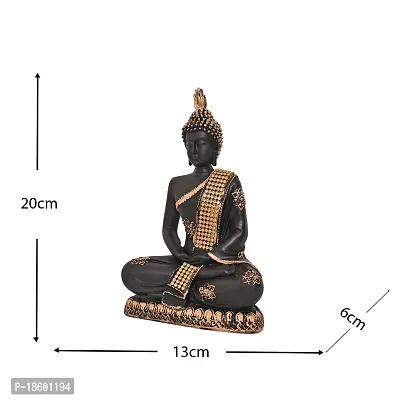 Great Art ?Polyresin Sitting Buddha Idol Statue Showpiece for Home Decor Diwali Decoration and Gifting,Gold Black, 23CM 1Piece-thumb5