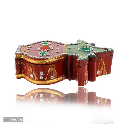 Great Art Beautiful Kumkum Chawal Box for Pooja, Traditional Leaf Styled Rajasthani Chopra | Kumkum/Roli Box | Sindoor Box (Style-1)-thumb2