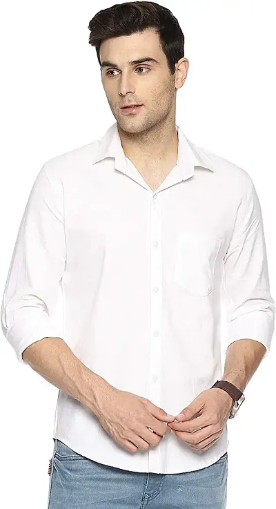 Mens Regular Fit Cotton Solid Casual Shirts