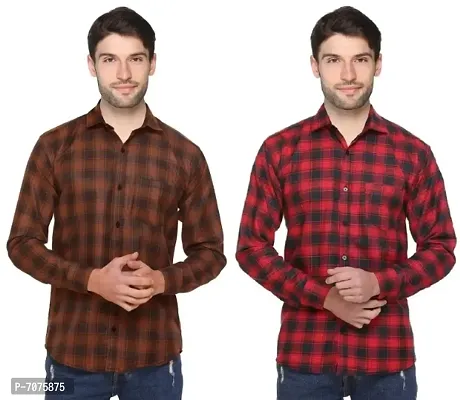 Combo of 2 Check Shirts for Men-thumb0