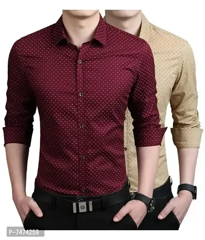 Multicoloured Cotton Printed Casual Shirts For Men