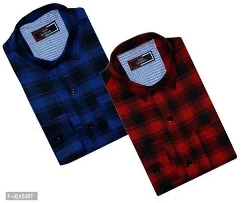 Classic Cotton Checked Casual Shirts for Men, Pack of 2-thumb0