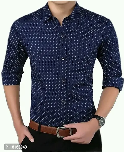 Classic Cotton Dotted Formal Shirts for Men