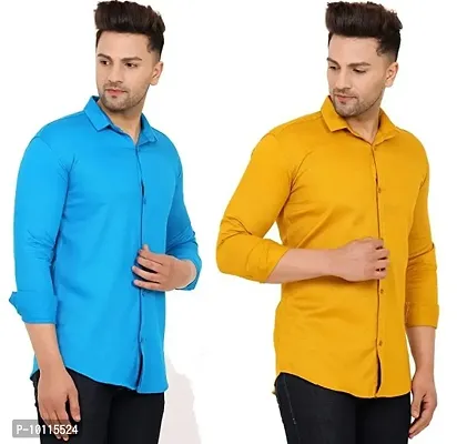 Multicoloured Cotton Solid Casual Shirts For Men-thumb0