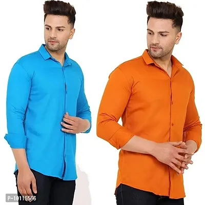 Multicoloured Cotton Solid Casual Shirts For Men