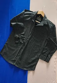 Black Cotton Printed Casual Shirts For Men-thumb2