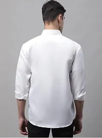 White Cotton Solid Casual Shirts For Men-thumb2