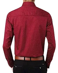 Maroon Cotton Printed Casual Shirts For Men-thumb2