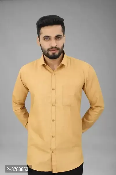 Copper Cotton Solid Casual Shirts For Men-thumb2