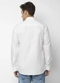 Men's White Cotton Solid Regular Fit Casual shirts-thumb1