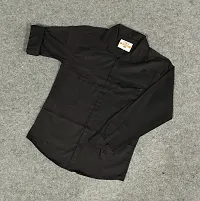 Black Cotton Solid Formal Shirts For Men-thumb3