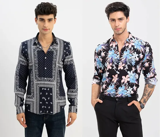 Pack of 2- Printed Casual Shirts for Men
