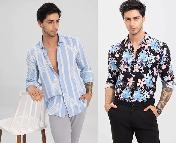 Pack of 2- Printed Casual Shirts for Men