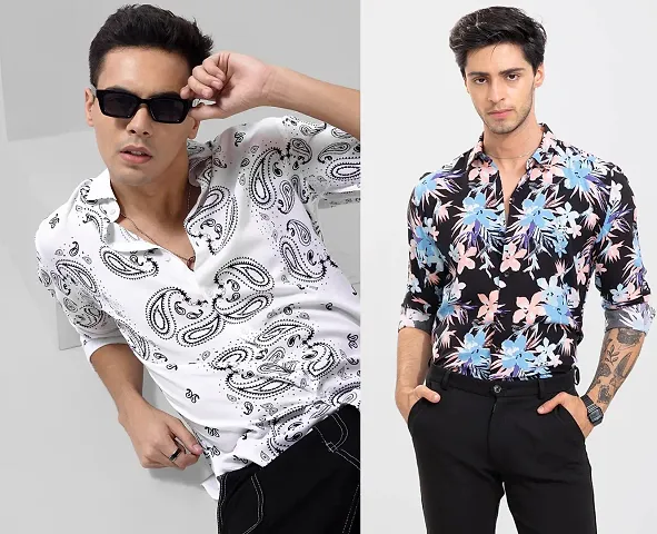 Pack of 2- Printed Casual Shirts for Men